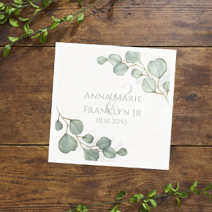 Eucalyptus Greenery Weddings Elegant Foliage Napkin