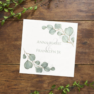Eucalyptus Greenery Weddings Elegant Foliage Napkin
