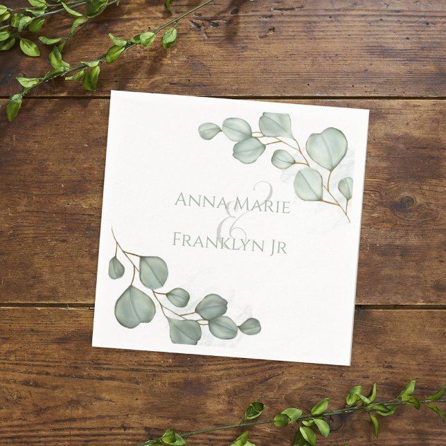 Eucalyptus Greenery Weddings Elegant Foliage Napkin (Creator Uploaded)