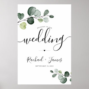 Eucalyptus Greenery Welcome Wedding Sign