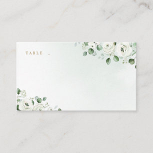 Eucalyptus Greenery white floral rustic wedding Place Card