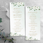Eucalyptus Greenery white floral rustic wedding Programme<br><div class="desc">Modern chic watercolor white floral eucalyptus greenery with gold colour text on dusty green background,  with trendy script,  elegant and stylish,  great wedding programs for rustic wedding,  botanical wedding and beach wedding in spring and summer. 
See all the matching pieces in collection</div>