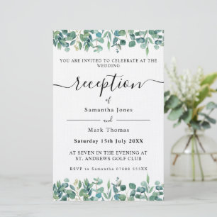 Eucalyptus Greenery White Reception Stationery