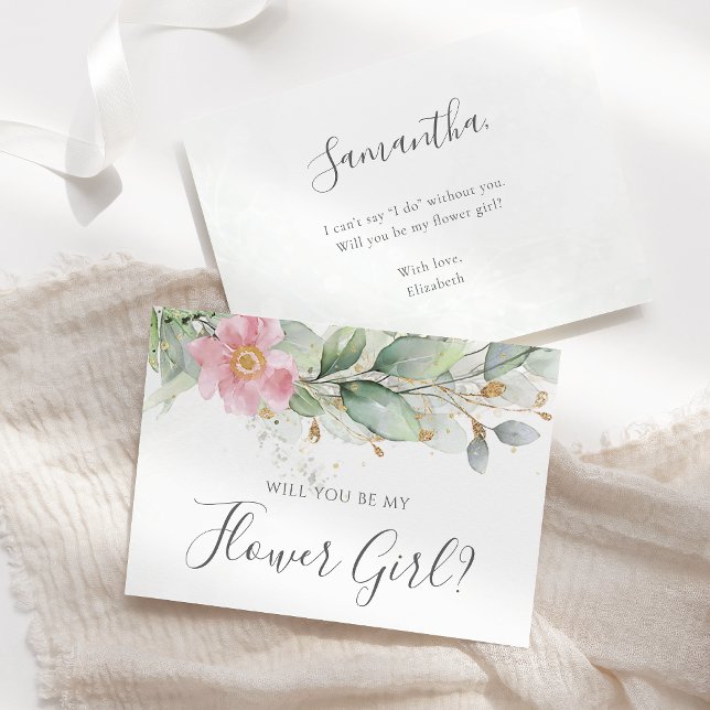 Eucalyptus Greenery Will You Be My Flower Girl Invitation (Creator Uploaded)