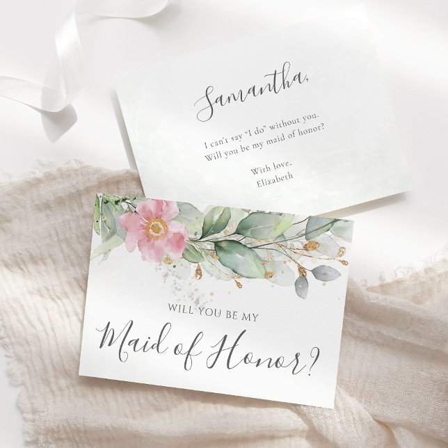 Eucalyptus Greenery Will You Be My Maid Of Honour Invitation (Creator Uploaded)
