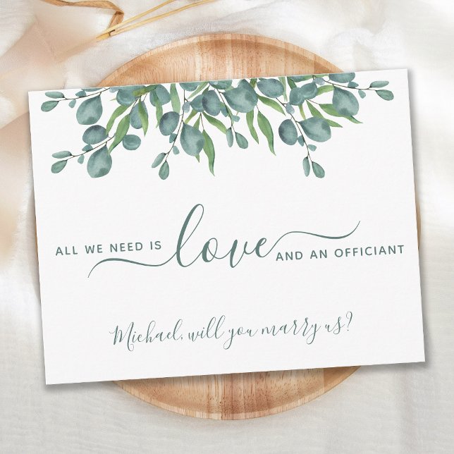 Eucalyptus Greenery Will You Marry Us Officiant  Invitation (Creator Uploaded)