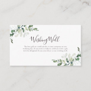 Eucalyptus Greenery Wishing Well Wedding Enclosure Card