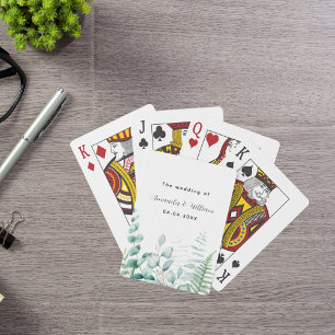 Eucalyptus greenery woodland ferns names wedding playing cards