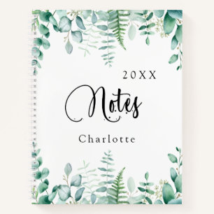 Eucalyptus greenery woodland ferns notebook