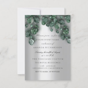 Eucalyptus Grey VIP Bridal Wedding Woodland Rustic Invitation