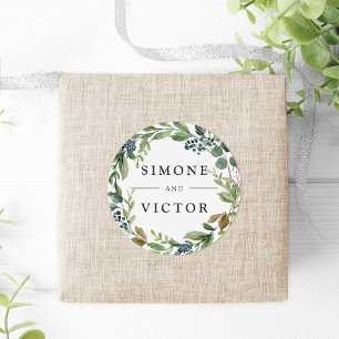 Eucalyptus Grove Botanical Wreath Wedding Classic Round Sticker