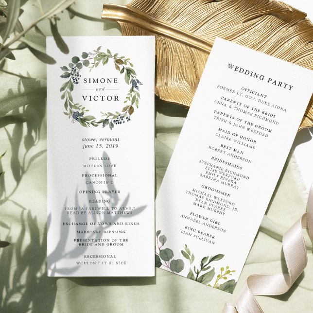 Eucalyptus Grove Wedding Ceremony Program Programme (Creator Uploaded)