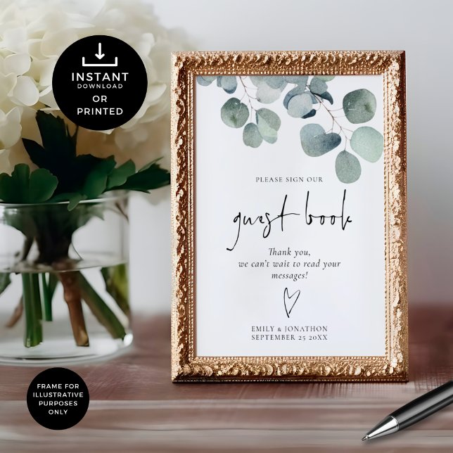 Eucalyptus Guest Book Printable Wedding Sign (Creator Uploaded)