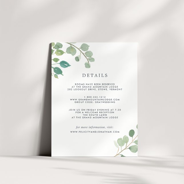 Eucalyptus | Guest Details Card (Creator Uploaded)