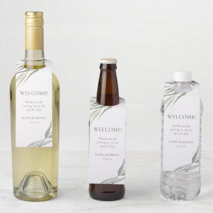 Eucalyptus Gum Leaves Greenery Bottle Tag