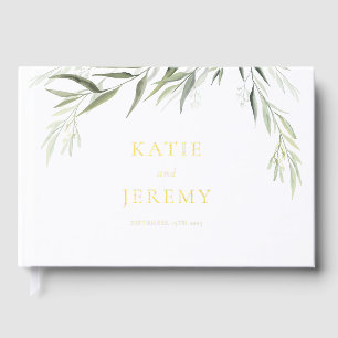 Eucalyptus Gum Leaves Greenery Foil Guest Book