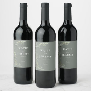 Eucalyptus Gum Leaves Greenery Wine Label