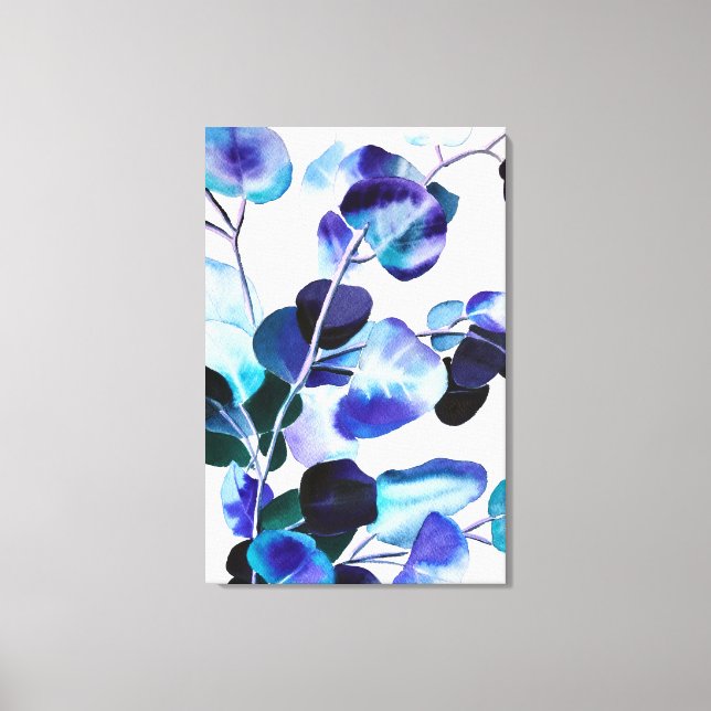 Eucalyptus Gum Leaves watercolor art Canvas Print (Front)