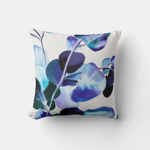 Eucalyptus Gum Leaves watercolor art Cushion
