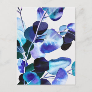 Eucalyptus Gum Leaves watercolor art Postcard