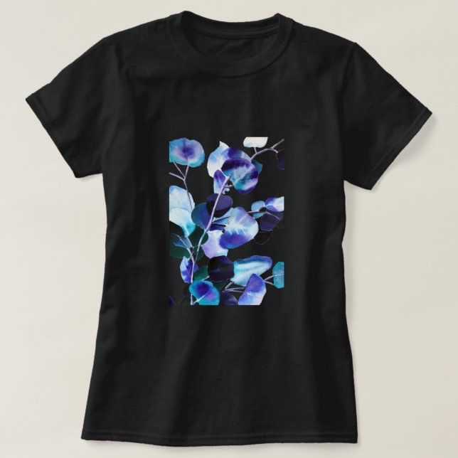 Eucalyptus Gum Leaves watercolor art T-Shirt (Design Front)