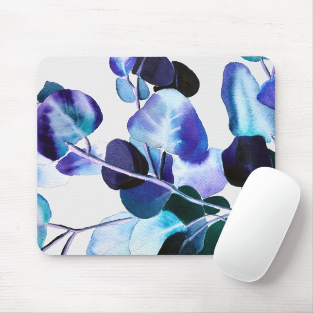 Eucalyptus Gum leaves watercolour art Mouse Pad (With Mouse)