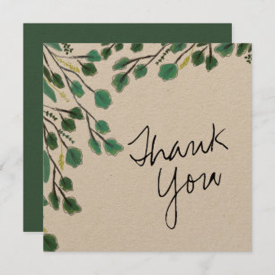 Eucalyptus Hand Drawn Leaf Thank You Card