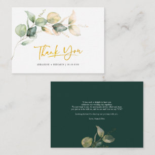 Eucalyptus Hand-Lettered Wedding Thank You Mini Card