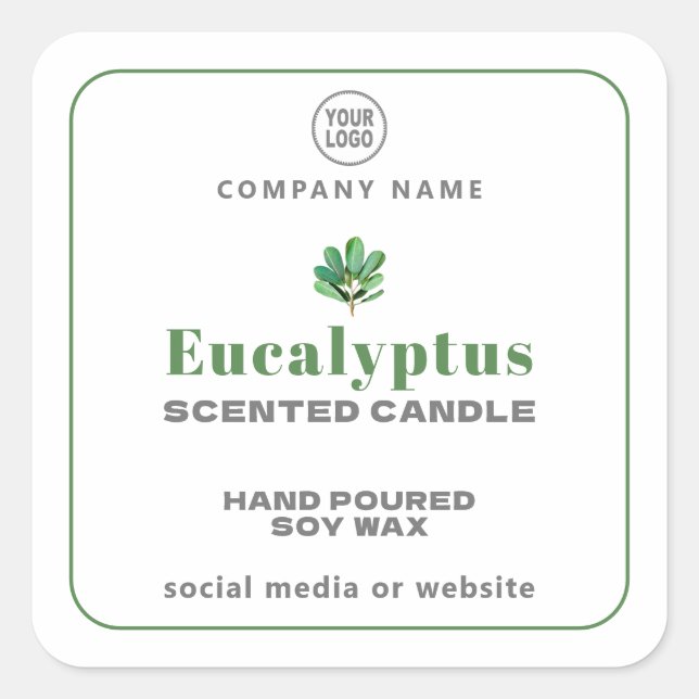 Eucalyptus Handmade Candle Square Sticker (Front)
