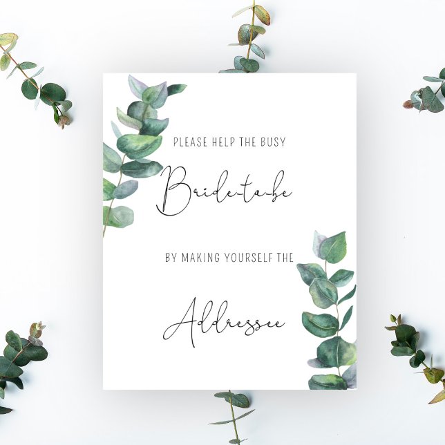 Eucalyptus - Help the busy bride Address Poster (Creator Uploaded)