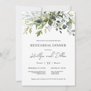 Eucalyptus Herbal Rehearsal Dinner Invitation