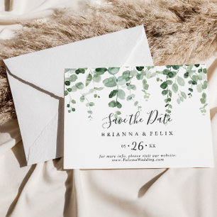 Eucalyptus Horizontal Wedding Save The Date
