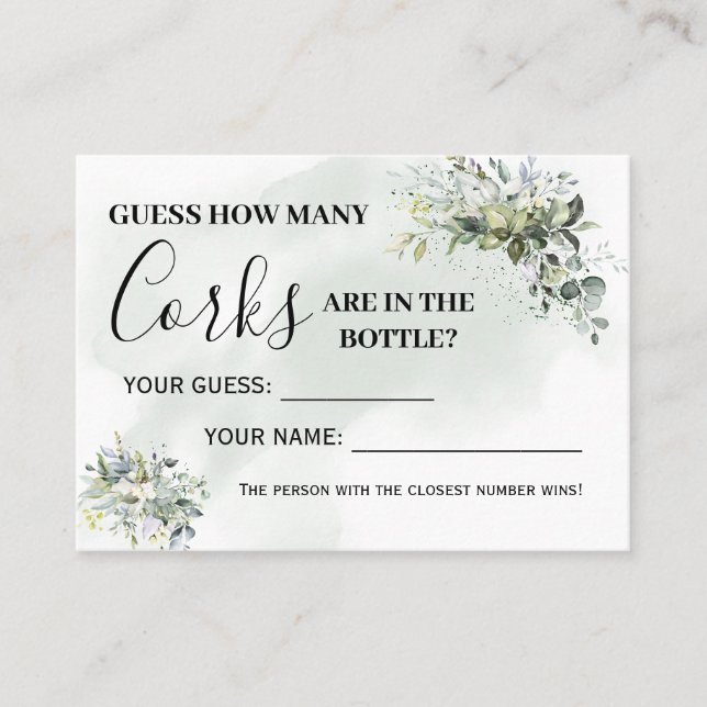 Eucalyptus How many corks biingual game card (Front)