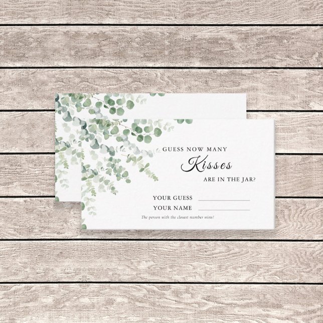 Eucalyptus How Many Kisses Shower Game card (Creator Uploaded)