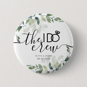 Eucalyptus I Do Crew Bridal Party 6 Cm Round Badge