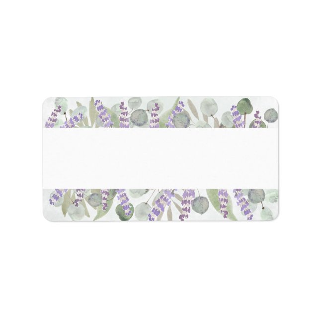 Eucalyptus & Lavender Blank Wedding Address Label (Front)
