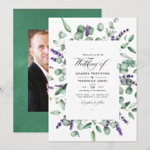 Eucalyptus Lavender Greenery Wedding Invitation