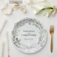 Eucalyptus & Lavender Wreath Watercolor Wedding