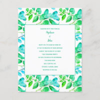 Eucalyptus Leaf Art Green Teal Dusty Blue Wedding