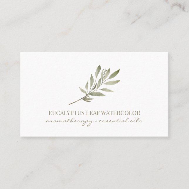 Eucalyptus Leaf Flower Essential Oils rusticated Business Card (Front)