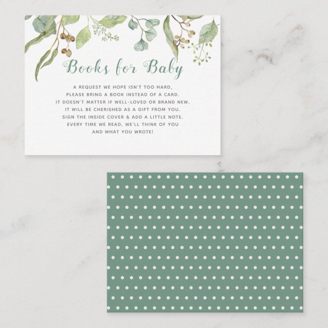 Eucalyptus Leaf Foliage Boho Books for Baby Business Card (Front/Back)