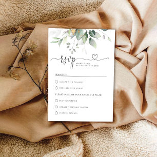 Eucalyptus Leaf Greenery Wedding RSVP Card