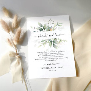 Eucalyptus Leaf Greenery Wedding Thank You Cards