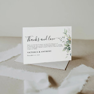 Eucalyptus Leaf Greenery Wedding Thank You Cards
