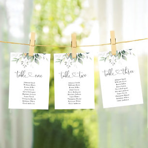 Eucalyptus Leaf Table Number 3 Seating Chart