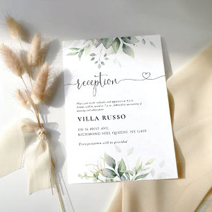 Eucalyptus Leaf Wedding Reception Enclosure Card