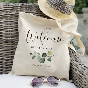 Eucalyptus Leaf Welcome Favor Tote Bag