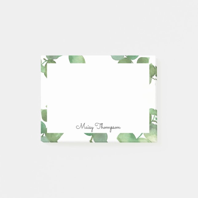 Eucalyptus Leaves Add Your Name Post-it Notes (Front)