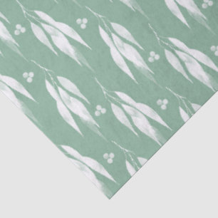 Eucalyptus Leaves and Branches Watercolor Pattern Tissue Paper