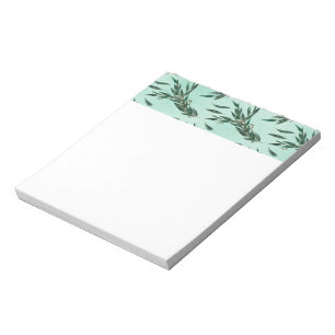 Eucalyptus Leaves Branches Gold Sparkles Notepad